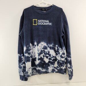 National Geographic Volcano Pullover Sweatshirt Tie Dye Mens Medium